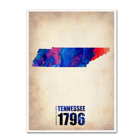 Naxart 'Tennessee Watercolor Map' Canvas Art,18x24